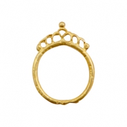 Metall Anhänger TQ Ring 26mm mit Krone Gold (nickelfrei)