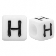 Buchstaben Perlen aus Acryl H Weiss
