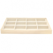 Schmuckdisplay 12-Fächer Natural-linen white