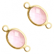 Kristallglas Zwischenstücke oval 10x9mm Pink crystal-gold