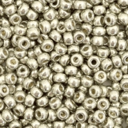 Miyuki Rocailles 8/0 Duracoat galvanized light pewter silver 8-4221
