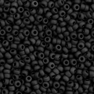 Miyuki Rocailles 11/0 Opaque matte black 11-401f