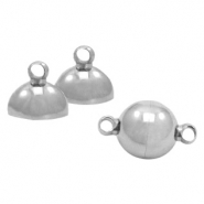 Stainless Steel - Rostfrei Stahl Schmuckzubehör Magnetverschluss Ball 6mm Antik silber