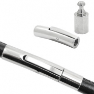 Stainless Steel - Rostfrei Stahl Schmuckzubehör Klickverschlusss Ø4mm Antik silber