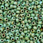 Miyuki Rocailles 8/0 Opaque picasso turquoise blue 8-4514