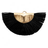 Perlen Quaste Anhänger Gold-black