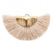Perlen Quaste Anhänger Gold-misty grey rose