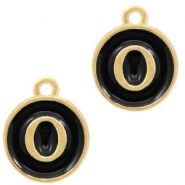 Basic quality Metall Anhänger Buchstaben O Gold-schwarz