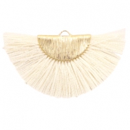 Perlen Quaste Anhänger Gold-off white