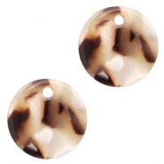Resin Anhänger rund 12mm Mixed beige brown