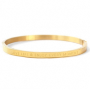 Armbänder aus Stainless Steel - Rostfreiem Stahl "LOVE LIFE AND ENJOY EVERY MOMENT" Gold