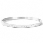 Armbänder aus Stainless Steel - Rostfreiem Stahl "I LOVE YOU TO THE MOON AND BACK" Silver