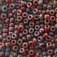 Miyuki Rocailles 8/0 Opaque picasso red 8-4513