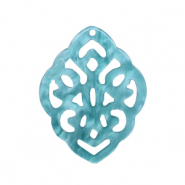 Resin Anhänger Rhombus Barock Blue atoll
