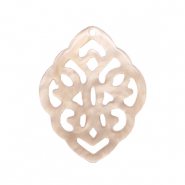 Resin Anhänger Rhombus Barock Light semolina beige