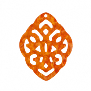 Resin Anhänger Rhombus Barock Flame orange