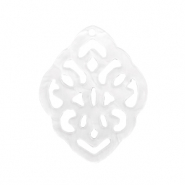 Resin Anhänger Rhombus Barock Bright white