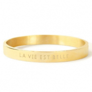 Armbänder aus Stainless Steel - Rostfreiem Stahl "LA VIE EST BELLE" Gold