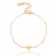 Armbänder aus Stainless Steel - Rostfreiem Stahl Ketten Herz ♥ Rosegold