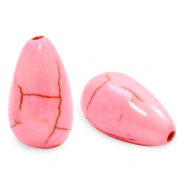 Perlen Keramik Tropfen Pink