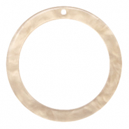 Resin Anhänger rund 35mm Light semolina beige