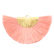 Perlen Quaste Anhänger Gold-Burnt coral pink