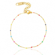 Armbänder aus Stainless Steel - Rostfreiem Stahl Regenbogen Gold