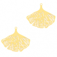 Bohemian Anhänger Ginkgo Blatt Gold (Nickelfrei)