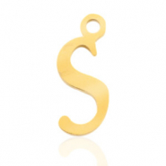 Stainless Steel - Rostfrei Stahl Anhänger Initial S Gold
