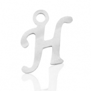 Stainless Steel - Rostfrei Stahl Anhänger Initial H Silber