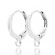Ohrringe mit Öse verschliessbar 11mm Antik silber