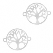 Stainless Steel - Rostfreiem Stahl Anhänger Zwischenstück Tree of Life 13mm Silber
