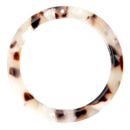 Resin Anhänger rund 35mm Mixed beige brown