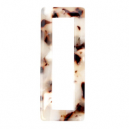 Resin Anhänger Rechteck 40x16mm Mixed beige brown