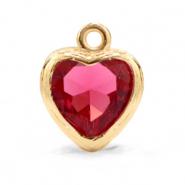 Anhänger Kristallglas Herz Indian pink-gold