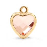 Anhänger Kristallglas Herz Vintage pink-gold