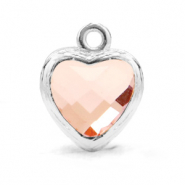 Anhänger Kristallglas Herz Vintage pink-silver
