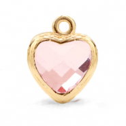 Anhänger Kristallglas Herz Light pink-gold