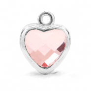 Anhänger Kristallglas Herz Light pink-silver