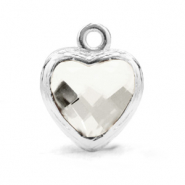 Anhänger Kristallglas Herz Crystal-silver