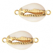 Muschel Perlen Zwischenstück Specials Kauri Cream beige-gold