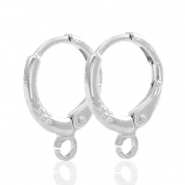 Metall Zubehör TQ Ohrringe verschliessbar mit Öse 13mm Antik silber