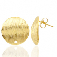 Metall Zubehör TQ Ohrstecker 18mm mit Öse Gold