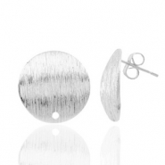 Metall Zubehör TQ Ohrstecker 15mm mit Öse Antik silber
