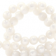Super Polaris Perlen 8 mm rund Bianco white