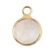 Naturstein Anh&auml;nger 10mm White crystal-gold