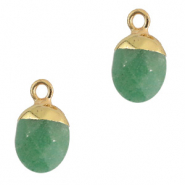 Naturstein Anh&auml;nger Amazonit Light green-gold
