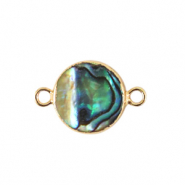 BQ Süsswasserperlen Zwischenstück round 10mm Gold-ocean green