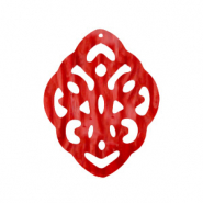 Resin Anhänger Rhombus Barock Chilli red