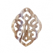 Resin Anhänger Rhombus Barock Sugar almond taupe